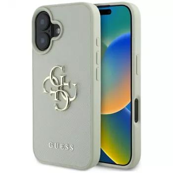 Guess Grained Big 4G Logo Small Classic Cover posteriore per iPhone 16 - verde