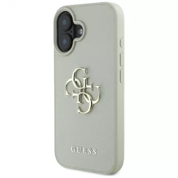 Guess Grained Big 4G Logo Small Classic Cover posteriore per iPhone 16 - verde