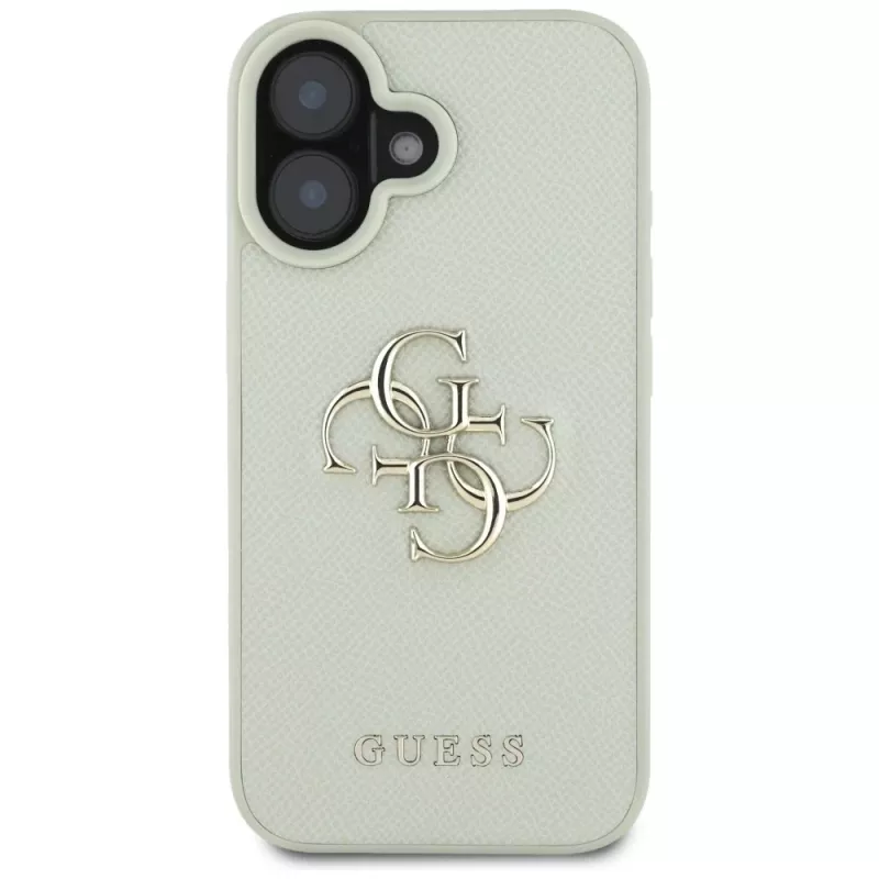 Guess Grained Big 4G Logo Small Classic Cover posteriore per iPhone 16 - verde