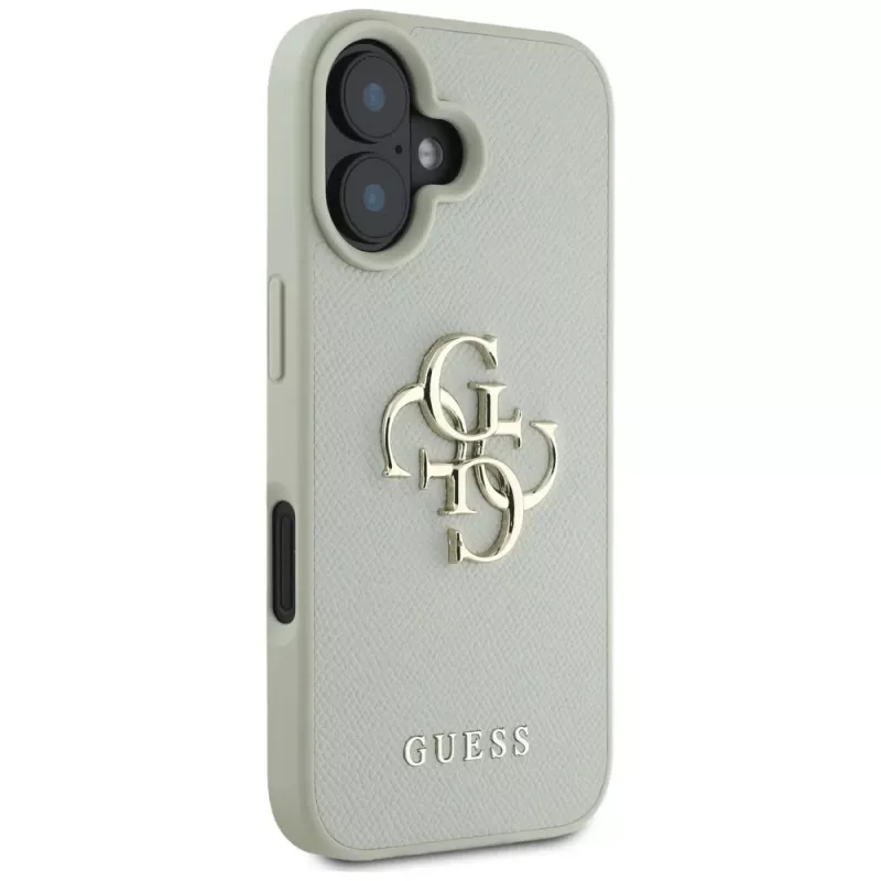 Guess Grained Big 4G Logo Small Classic Cover posteriore per iPhone 16 - verde