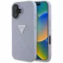 Guess Hot Stamp 4G Pattern Triangle Metal Logo Custodia per iPhone 16 (lilla)