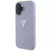 Guess Hot Stamp 4G Pattern Triangle Metal Logo Custodia per iPhone 16 (lilla)