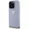 Guess Hot Stamp 4G Pattern Triangle Metal Logo Cover posteriore per iPhone 16 Pro, viola