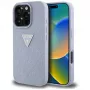 Guess Hot Stamp 4G Pattern Triangle Metal Logo Custodia per iPhone 16 Pro Max (lilla)