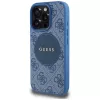 Guess 4G Circle Classic Logo MagSafe Cover per iPhone 16 Pro blu