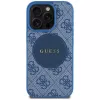 Guess 4G Circle Classic Logo MagSafe Cover per iPhone 16 Pro blu