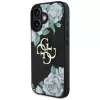 Guess Grained Roses Big 4G Logo Cover per Apple iPhone 16, nero