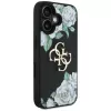 Guess Grained Roses Big 4G Logo Cover per Apple iPhone 16, nero