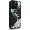 Guess Grained Roses Big 4G Logo Cover per Apple iPhone 16 Pro, nero