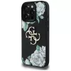 Guess Grained Roses Big 4G Logo Cover per iPhone 16 Pro Max, nero