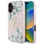 Guess Grained Roses Big 4G Logo Cover per Apple iPhone 16 - rosa