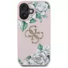 Guess Grained Roses Big 4G Logo Cover per Apple iPhone 16 - rosa