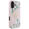 Guess Grained Roses Big 4G Logo Cover per Apple iPhone 16 - rosa