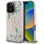 Guess Grained Roses Big 4G Logo Cover per iPhone 16 Pro Max - rosa