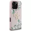Guess Grained Roses Big 4G Logo Cover per iPhone 16 Pro Max - rosa