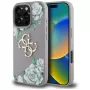 Guess Grained Roses Big 4G Logo Cover posteriore per Apple iPhone 16 Pro - Viola