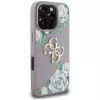 Guess Grained Roses Big 4G Logo Cover posteriore per Apple iPhone 16 Pro - Viola