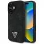 Guess Grained Hot Stamp Peony Triangle Logo MagSafe Cover per iPhone 16 (nero)