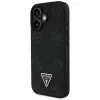 Guess Grained Hot Stamp Peony Triangle Logo MagSafe Cover per iPhone 16 (nero)