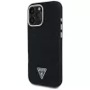 Guess Denim Triangle Logo MagSafe Cover per Apple iPhone 16 Pro, nero