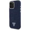 Guess Denim Triangle Logo MagSafe Cover per Apple iPhone 16 Pro Max blu
