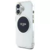 Guess IML Metal Colored Circle Classic Logo MagSafe Cover per iPhone 16 (nero)