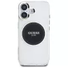 Guess IML Metal Colored Circle Classic Logo MagSafe Cover per iPhone 16 (nero)