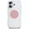 Guess IML Metal Colored Circle Classic Logo MagSafe Cover per iPhone 16 (rosa)