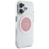 Guess IML Metal Colored Circle Classic Logo MagSafe Cover per iPhone 16 (rosa)