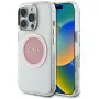 Guess IML Metal Colored Circle Classic Logo MagSafe Cover per iPhone 16 Pro (rosa)