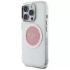 Guess IML Metal Colored Circle Classic Logo MagSafe Cover per iPhone 16 Pro (rosa)