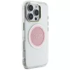Guess IML Metal Colored Circle Classic Logo MagSafe Cover per iPhone 16 Pro (rosa)
