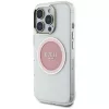 Guess IML Metal Colored Circle Classic Logo MagSafe Cover per iPhone 16 Pro Max (rosa)