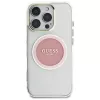Guess IML Metal Colored Circle Classic Logo MagSafe Cover per iPhone 16 Pro Max (rosa)