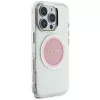 Guess IML Metal Colored Circle Classic Logo MagSafe Cover per iPhone 16 Pro Max (rosa)