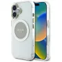 Guess IML Metal Colored Circle Classic Logo MagSafe Cover per iPhone 16 (grigio)