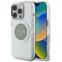Guess IML Metal Colored Circle Classic Logo MagSafe Cover per iPhone 16 Pro (grigio)