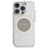 Guess IML Metal Colored Circle Classic Logo MagSafe Cover per iPhone 16 Pro (grigio)