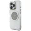 Guess IML Metal Colored Circle Classic Logo MagSafe Cover per iPhone 16 Pro Max (grigio)