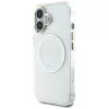 Guess IML Metal Colored Circle Classic Logo MagSafe Cover per iPhone 16 (bianco)