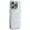 Guess IML Metal Colored Circle Classic Logo MagSafe Cover per iPhone 16 Pro (bianco)