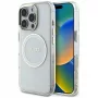 Guess IML Metal Colored Circle Classic Logo MagSafe Cover per iPhone 16 Pro Max (bianco)