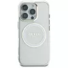 Guess IML Metal Colored Circle Classic Logo MagSafe Cover per iPhone 16 Pro Max (bianco)