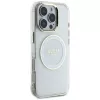 Guess IML Metal Colored Circle Classic Logo MagSafe Cover per iPhone 16 Pro Max (bianco)