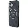 Guess IML Metal Glitter 4G Circle Triangle MagSafe Cover per Apple iPhone 16 (nero)