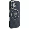Guess IML Metal Glitter 4G Circle Triangle MagSafe Cover per Apple iPhone 16 (nero)