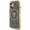 Guess IML Metal Glitter 4G Circle Triangle MagSafe Cover per iPhone 16 (marrone)