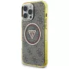 Guess IML Metal Glitter 4G Circle Triangle MagSafe Cover per iPhone 16 Pro Max (marrone)
