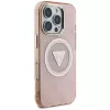 Guess IML Metal Glitter 4G Circle Triangle Cover posteriore MagSafe per Apple iPhone 16 Pro (Rosa)