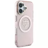 Guess IML Metal Mountain Logo MagSafe Cover per Apple iPhone 16 (rosa)